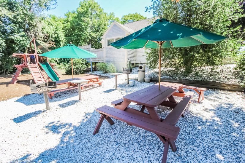 Photo of playground area, with sitting table